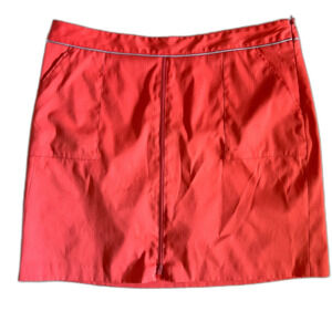 Greg Norman Skort Orange Pickleball Tennis Golf White Trim Pockets 12 Walking